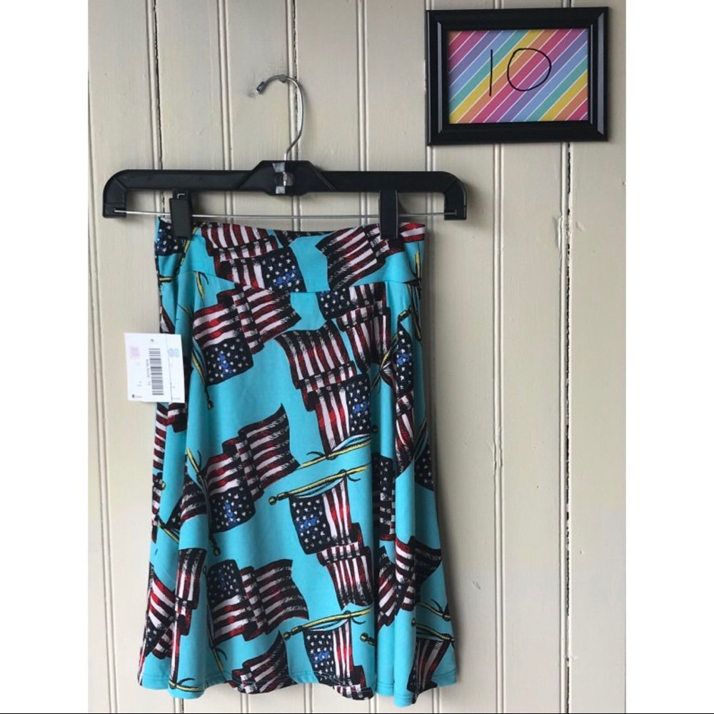 BNWT LuLaRoe Kids "Americana" Azure Skirt